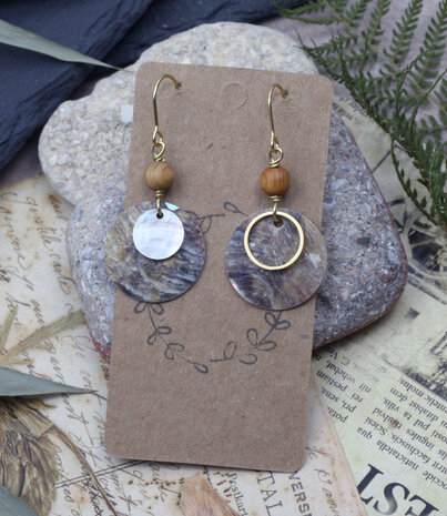 Golden mismatched Circles earrings